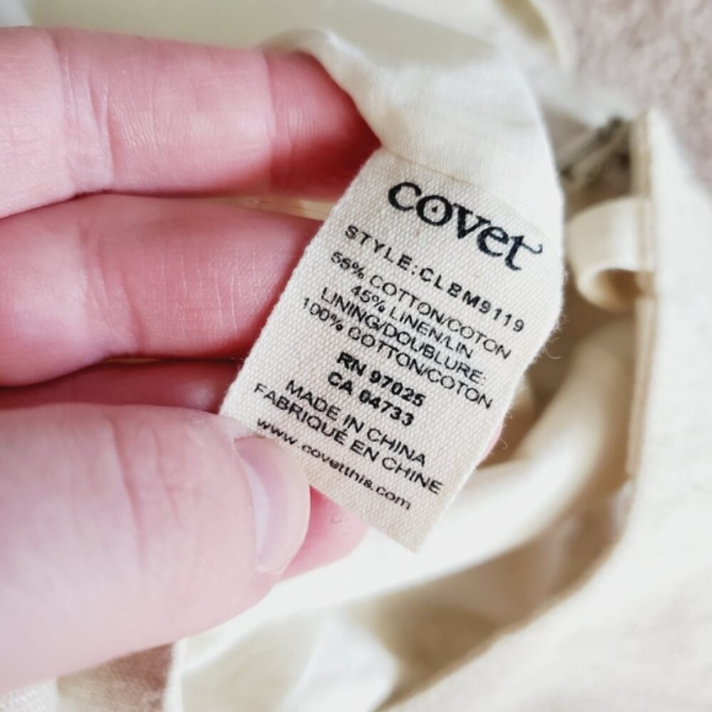 Revolve Covet Linen Coastal Lagenlook Y2K Baby doll Boho Beach Dress 4 - Picture 7 of 10